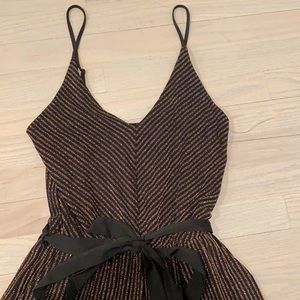 Veronica M black and gold romper NWOT